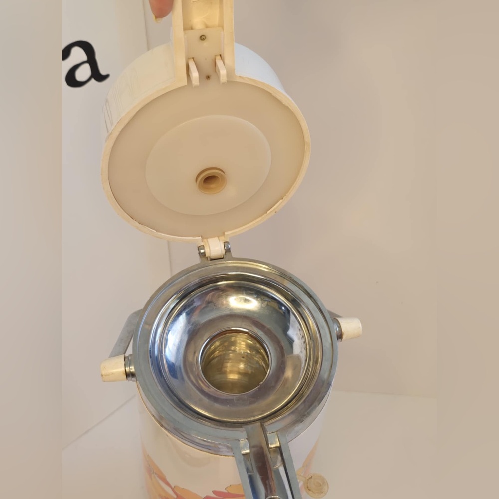 Vintage 70s King Air Pot Floral Pump Vacuum Dispenser Hot Cold Coffee  EUC MCM - Picture 6 of 6